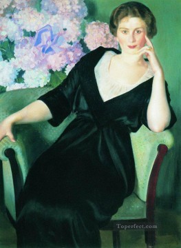 ルネ・イワノヴナ・ノットガフトの肖像画 1914年 ボリス・ミハイロヴィチ・クストーディエフ Oil Paintings